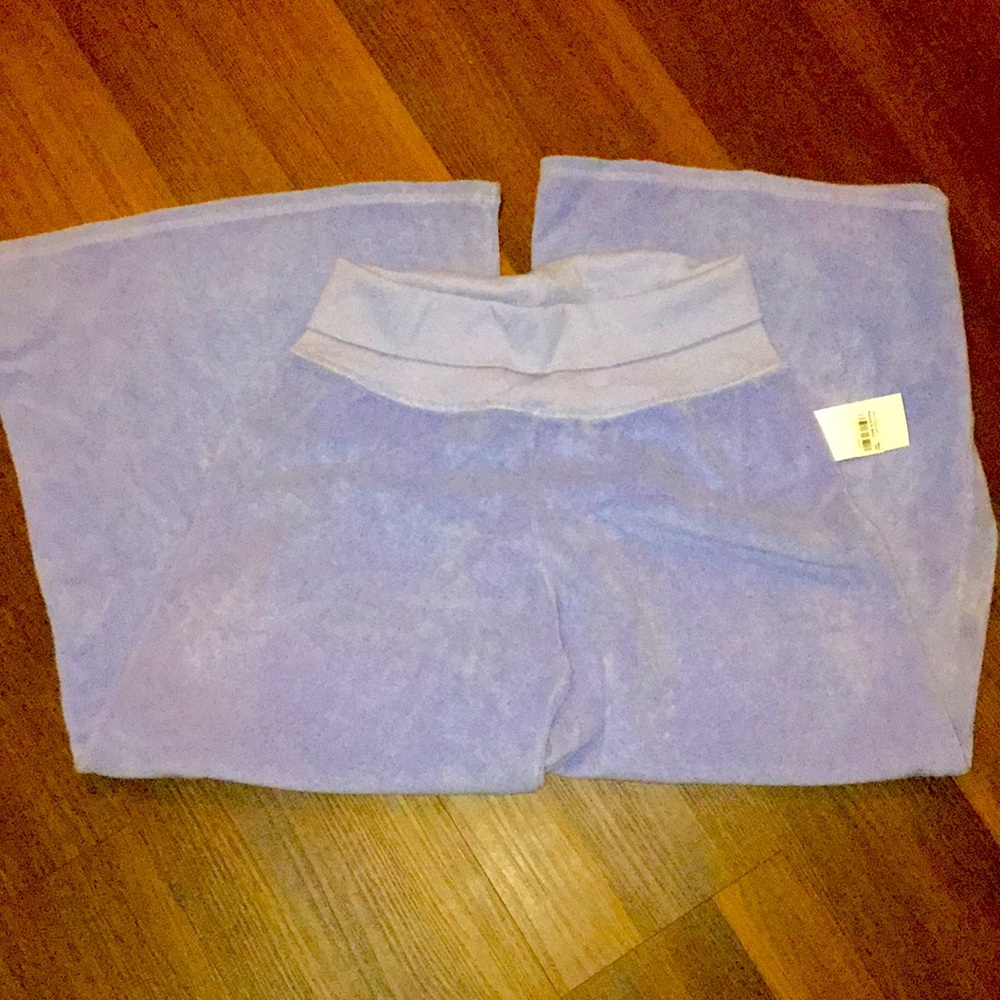Hard Tail Terry Cropped Wide Leg Fold-Over Waist - Picture 1 of 6